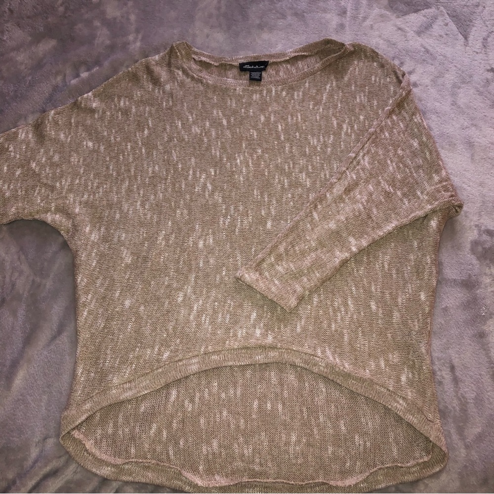 Seductions light brown long sleeve/scoop neck sweater